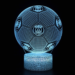 Paris Saint Germain 3D lampe med fjernbetjening-16 lysfarver-dæmpbar